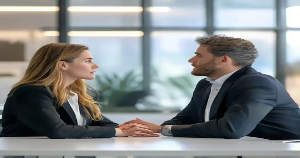 Comparativa entre agencia SEO y freelance SEO: dos profesionales en entorno corporativo moderno
